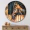 Designart - The Head of A Horse In Stable - Farmhouse Metal Circle Wall Art